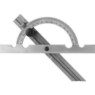 Protractor, ruler is adjustable and slides in longitudinal direction type 4653